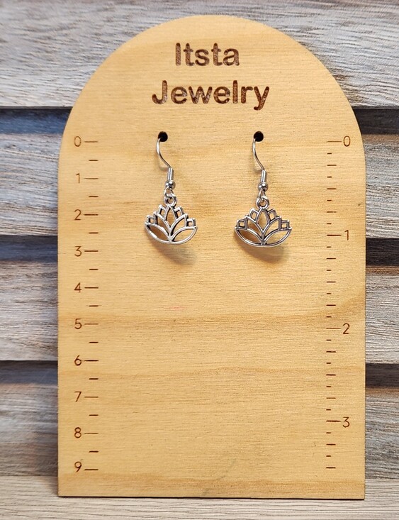 Itsta Jewelry Jewelry - Lotus Flower Tibetan Silver Charms Stainless Steel French Earwires A16